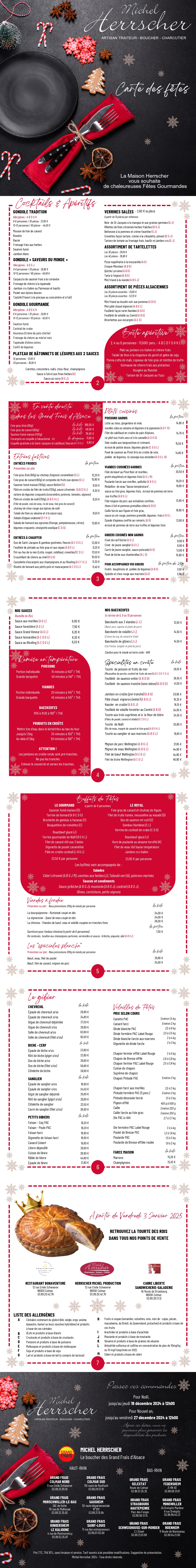 Charcuterie Herrscher - Découvrez notre carte traiteur de Nöel